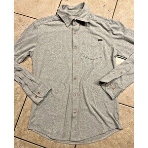 RSVLTS THE BUTTER SOFT Shirt Mens Medium Grey Button Down Slim Fit Stretch